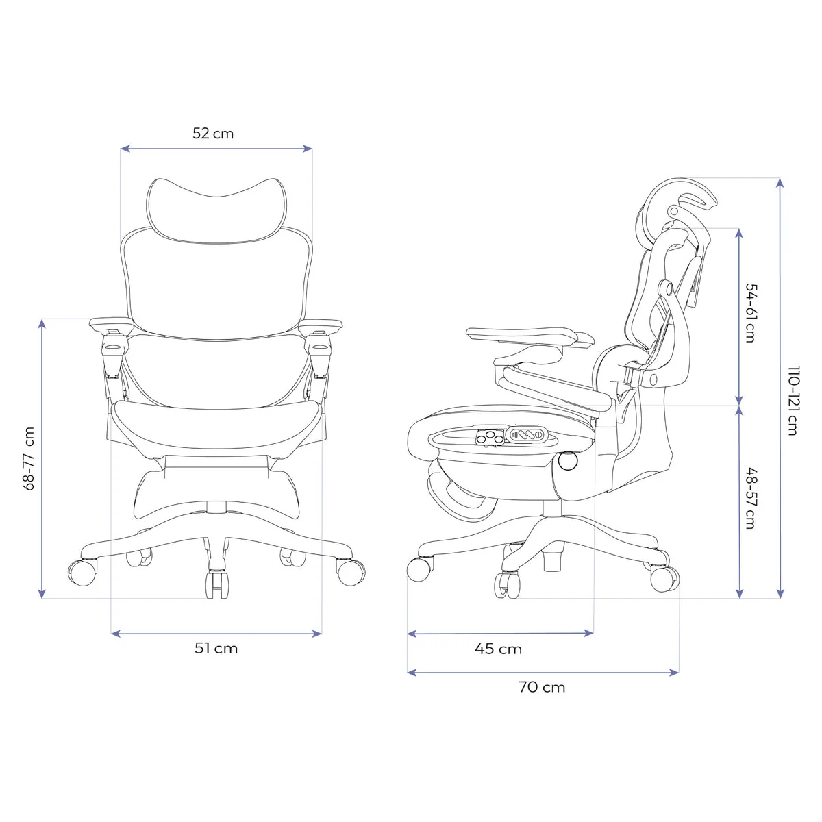 Cadeira Ergonômica de Ajuste Elétrico Elements EOS