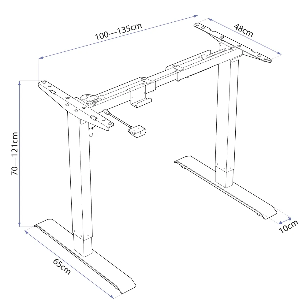 Mesa com Regulagem de Altura Elétrica Misch (Estrutura)